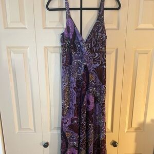 INC International Concept Bohemian Paisley Purple Maxi Dress